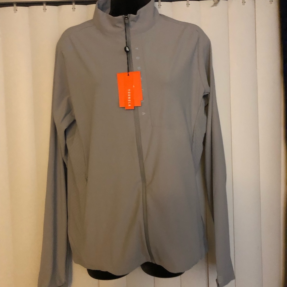 YoungLA Gray Utility Jacket with High Collar and Half-Zip